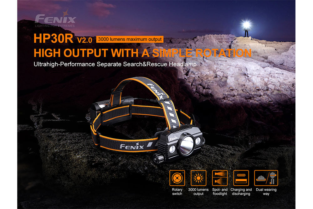 Fenix HP30R V2.0 LED Headlamp - 3000 Lumens