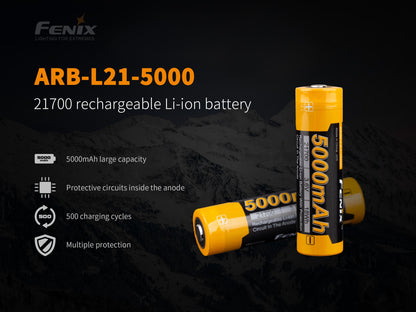 Fenix 21700 Rechargeable Li-ion Battery -  5000 mAh - V2