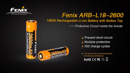 Fenix ARBL18 High-Capacity 18650 Battery - 2600mAh