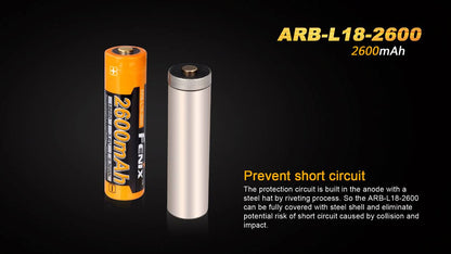 Fenix ARBL18 High-Capacity 18650 Battery - 2600mAh