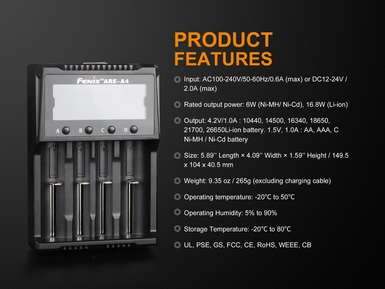 Fenix ARE-A4 Multifunctional Battery Charger