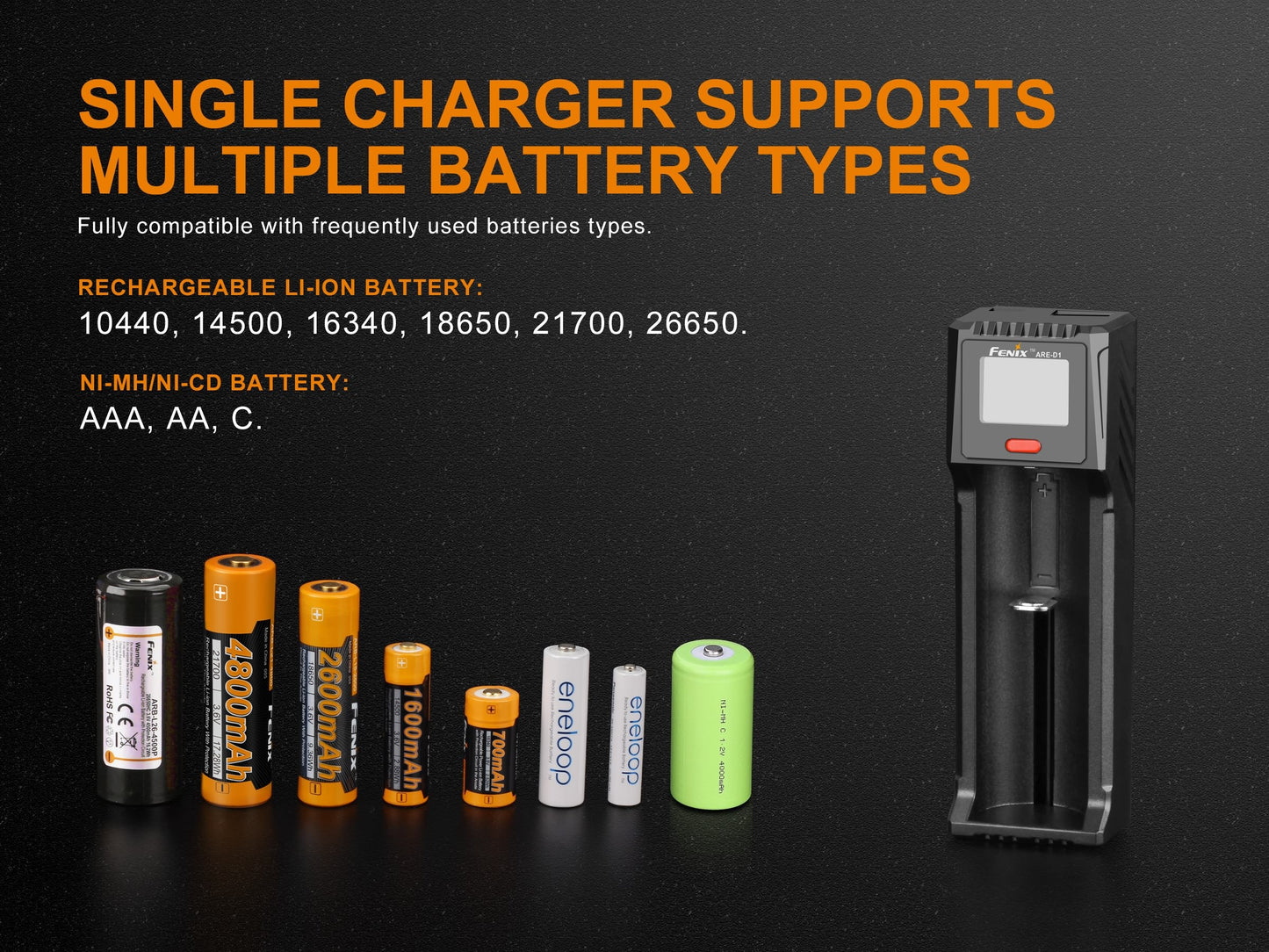 Fenix ARE-D1 Single Channel Smart Battery Charger