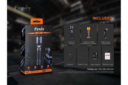 Fenix C7 High-performance Rechargeable LED Flashlight - 3000 Lumens