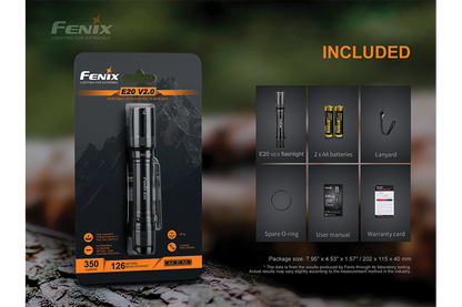 Fenix E20 V2.0 EDC Flashlight - 350 Lumens