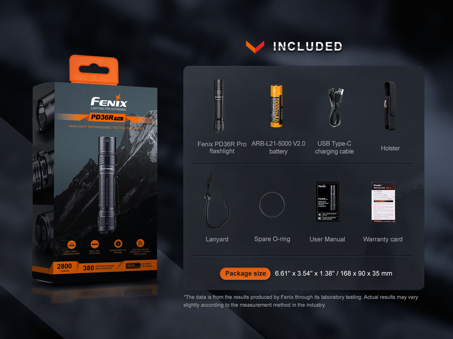 Fenix PD36R Pro 2800 Lumen Flashlight + Free E03R V2 (optional)