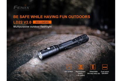 Fenix LD22 V2 Compact LED Flashlight - 800 Lumens