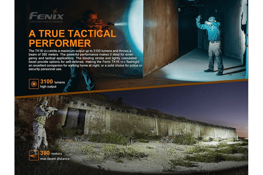 Fenix TK16 V2.0 Tactical Flashlight - 3100 Lumens