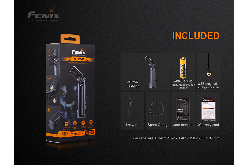 Fenix WT25R Adjustable Head LED Flashlight - 1000 Lumens