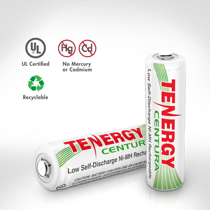 Tenergy AA Centura NiMH Rechargeable Battery - 4 Pack